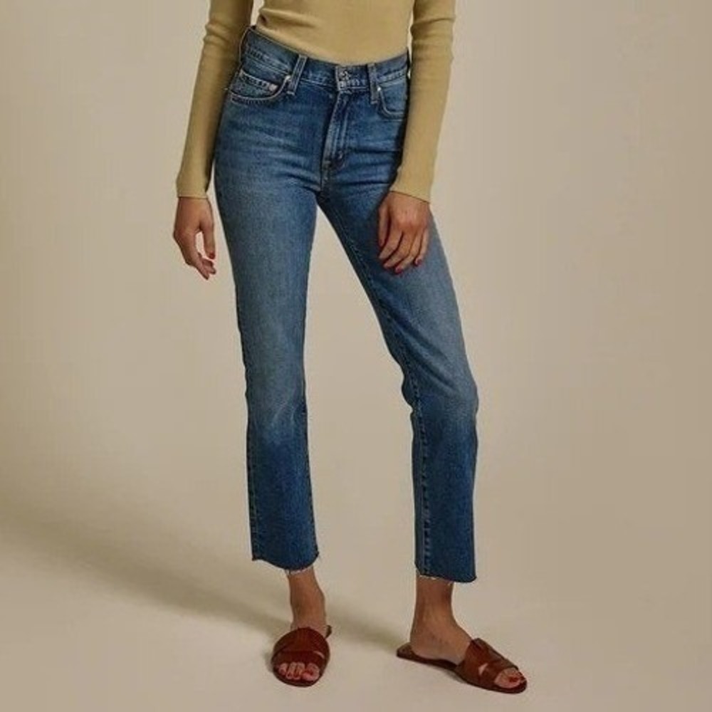 Edwin Bree High Rise Straight Crop Jeans 33 NWT Premium Designer‎ Minimalist